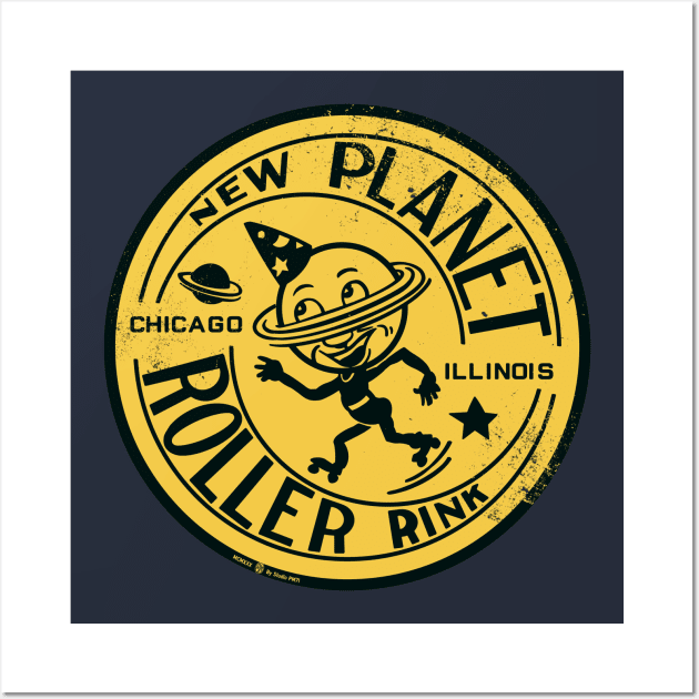 Retro Vintage New Planet Roller Rink Chicago Wall Art by StudioPM71